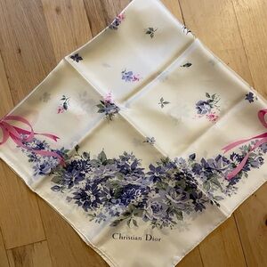 Vintage Christian Dior Floral Silk Scarf